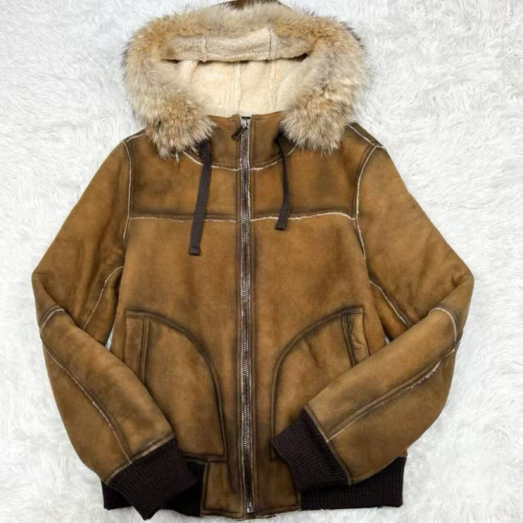 Dolce&Gabbana Shearling Leather Hooded Jacket