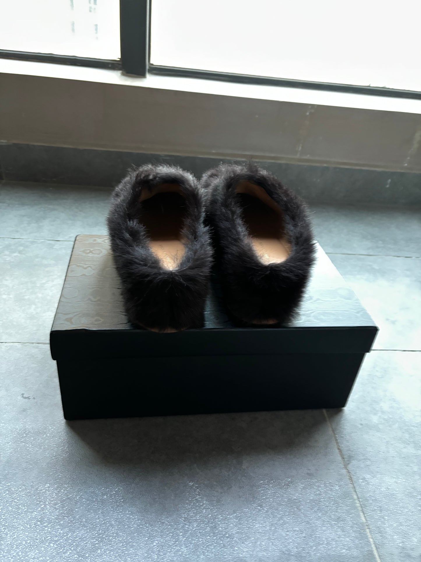 Dries van noten fur platform mule