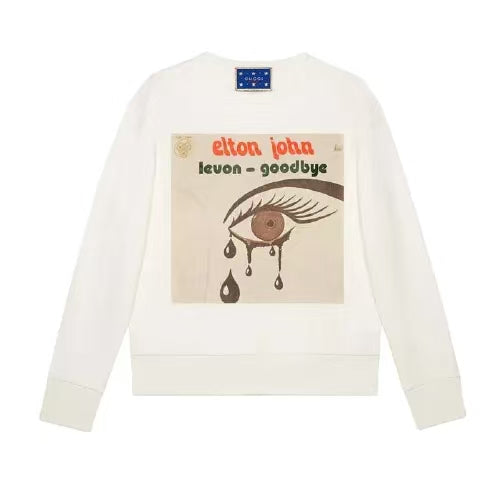 Gucci 19SS Elton John Levon‑Goodbye Eye Print Sweatshirt