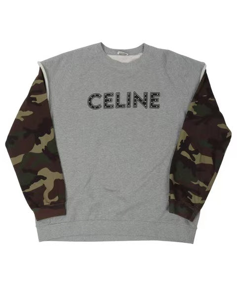 Celine Camouflage Sleeve Sweathshirt