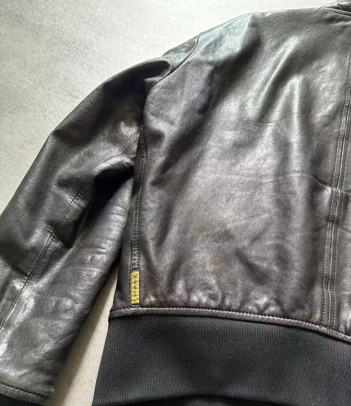 Armani Jeans Shawl Bomber Leather Jacket