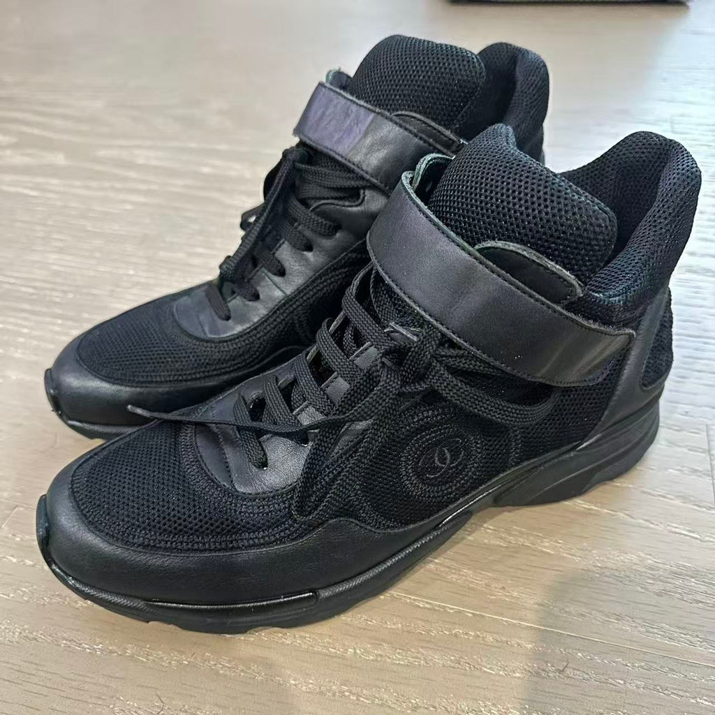 Chanel Black Hi Top Sneaker