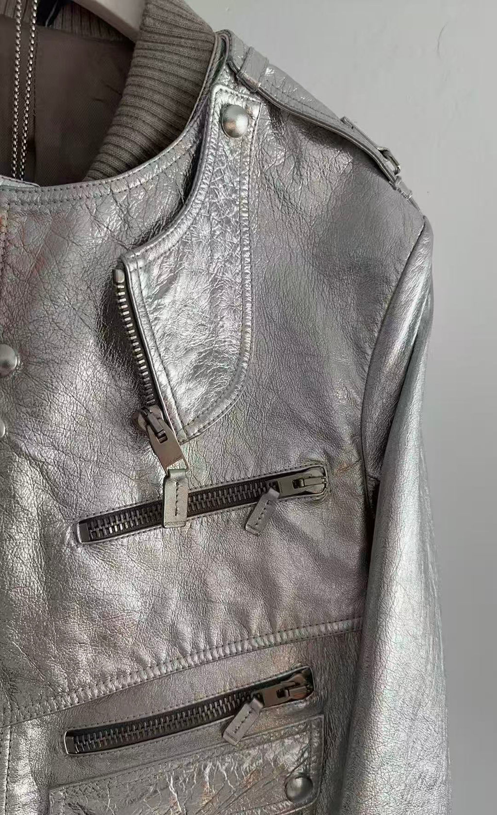 Dior homme SS07 runway silver leather jacket