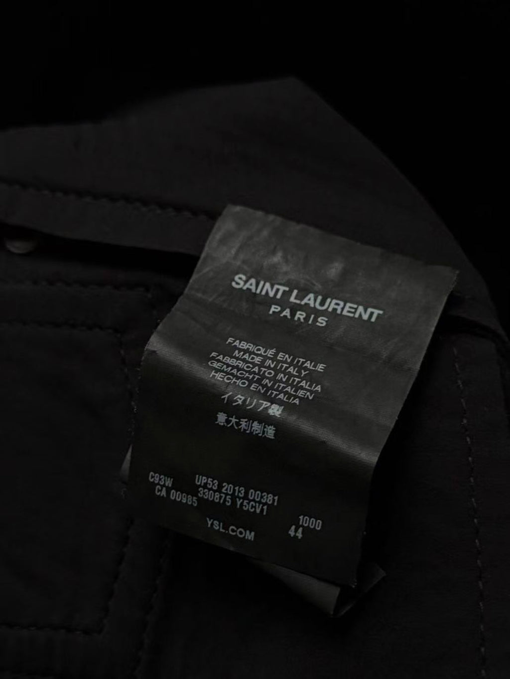 Saint Laurent 13AW Black Demon Strap Full Leather Biker Pants