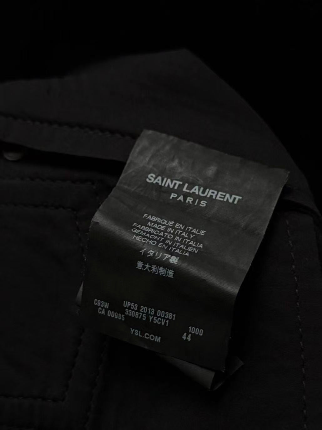 Saint Laurent 13AW Black Demon Strap Full Leather Biker Pants