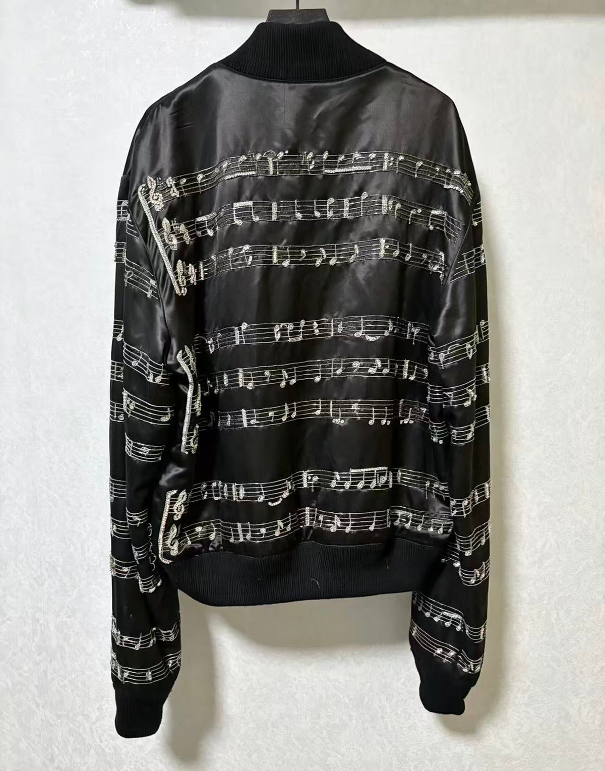 Amiri 19AW Music Note Silk Bomber Jacket
