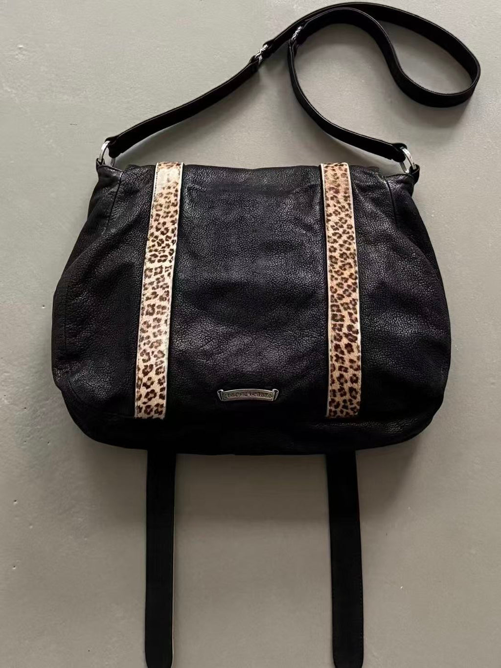 Chrome Hearts Leopard Print Horsehair Messenger Bag