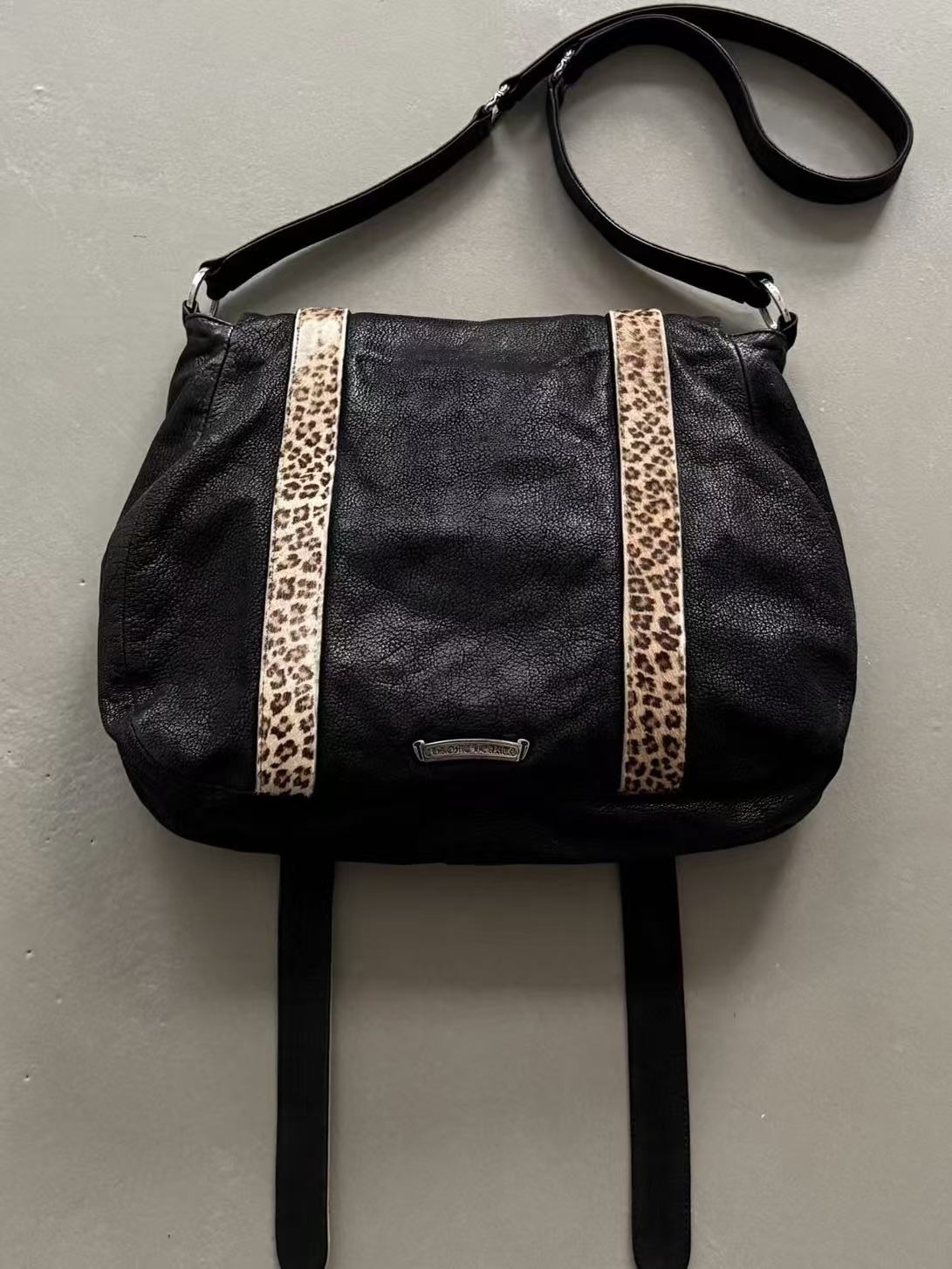 Chrome Hearts Leopard Print Horsehair Messenger Bag