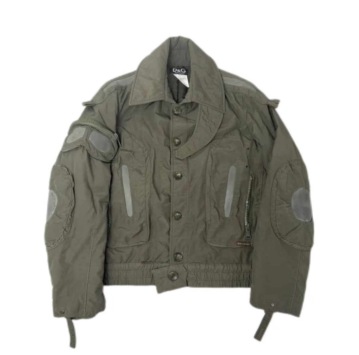 Dolce&Gabbana 04AW Aviator Khaki Green Goggles Bomber Jacket