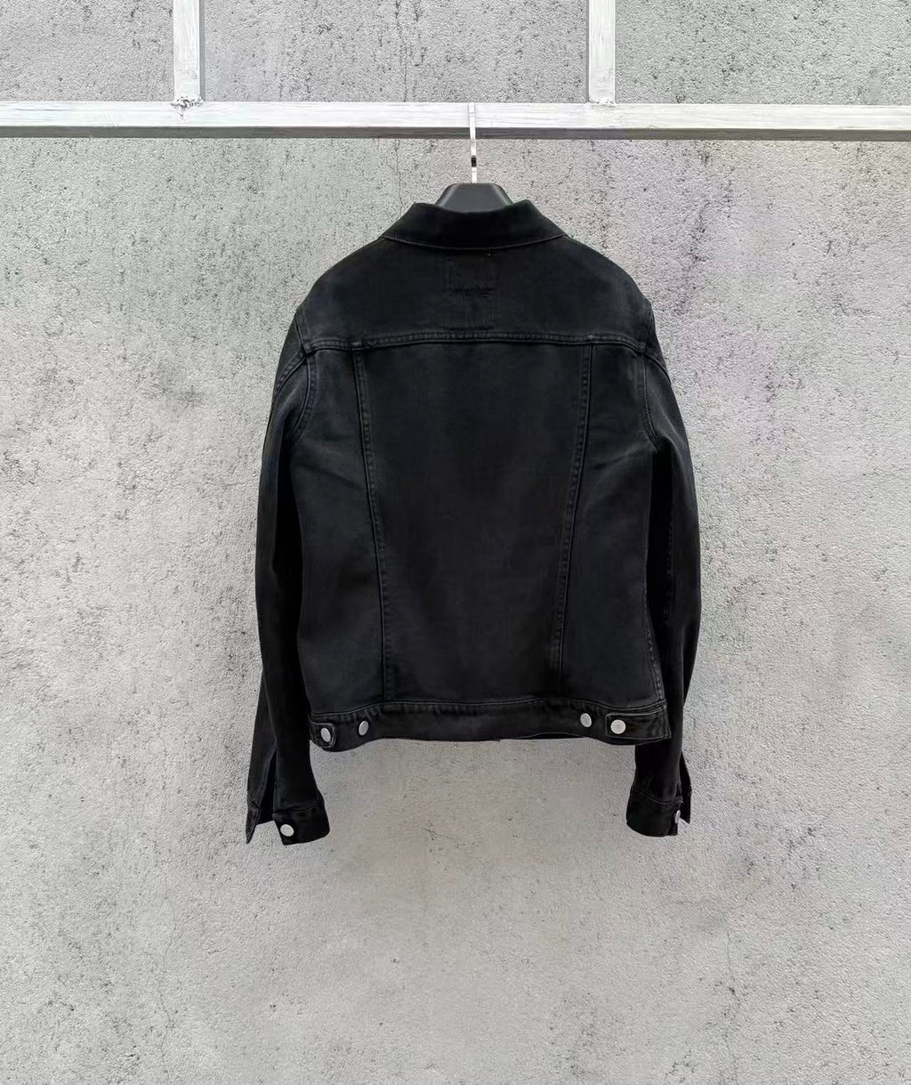 Helmut Lang Vintage 00s Black Denim Cotton Denim Trucker Jacket