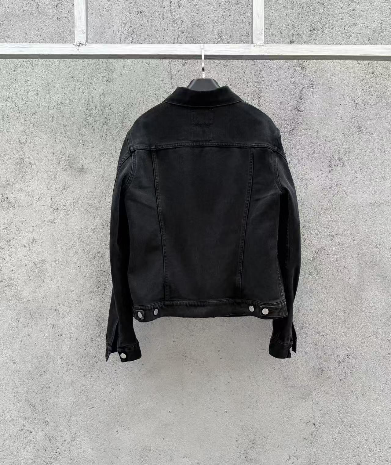 Helmut Lang Vintage 00s Black Denim Cotton Denim Trucker Jacket