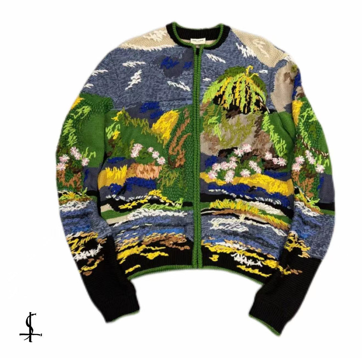 Saint Laurent 21SS Multicolor Relief Palm Tree Viscose Jacket
