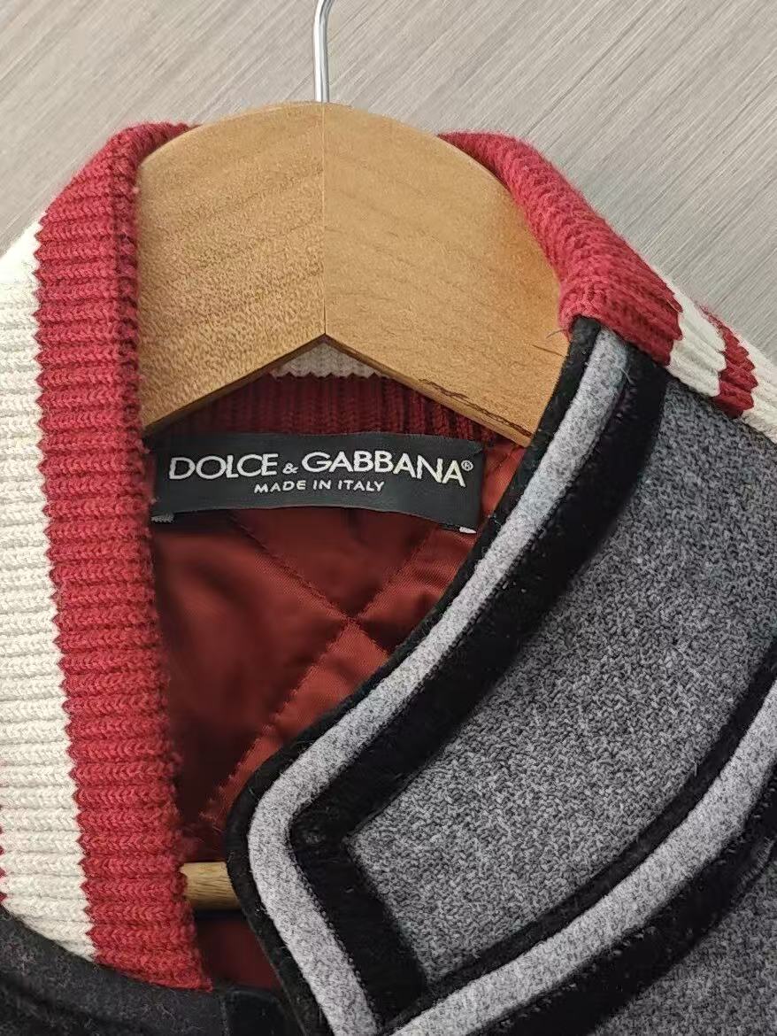 Dolce&Gabbana 17AW King of Hearts Patchwork Varsity Jacket