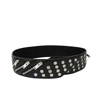 Saint Laurent Black Studded Leather Belt