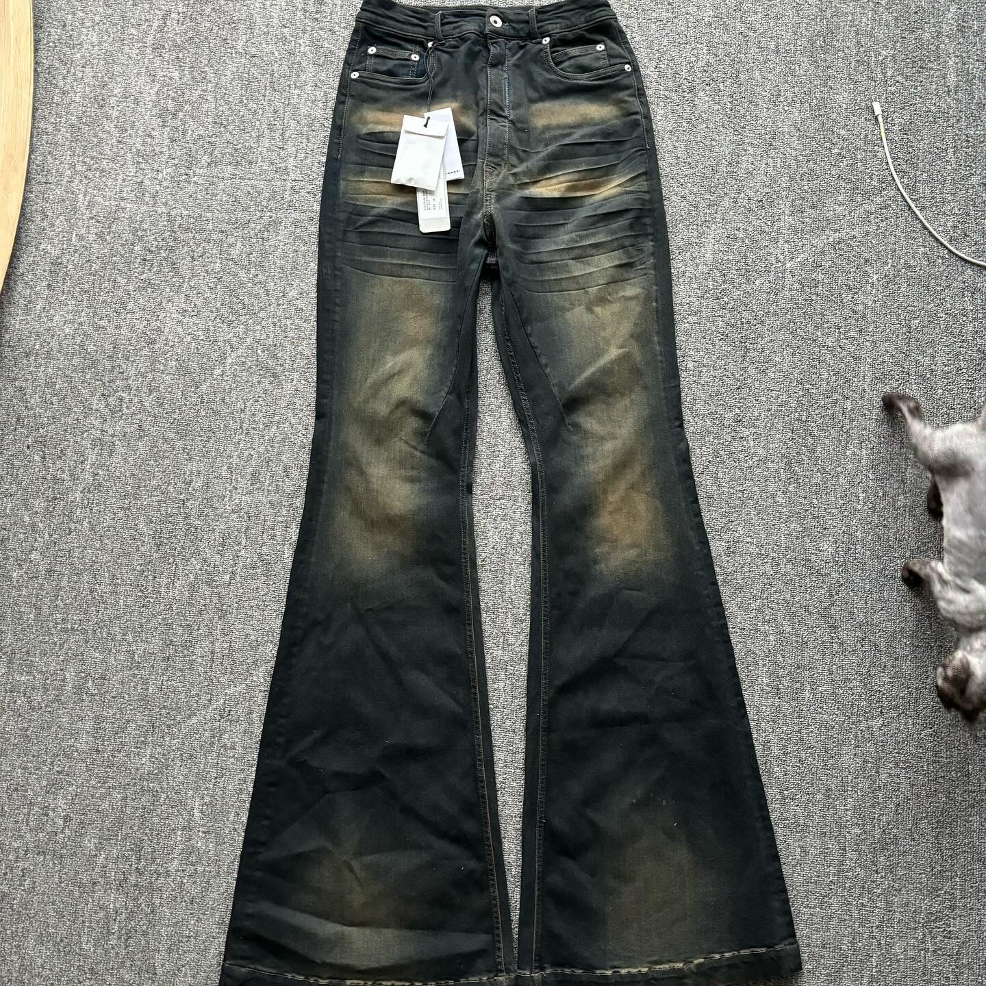 Rick Owen’s bolan bootcut flared denim jeans