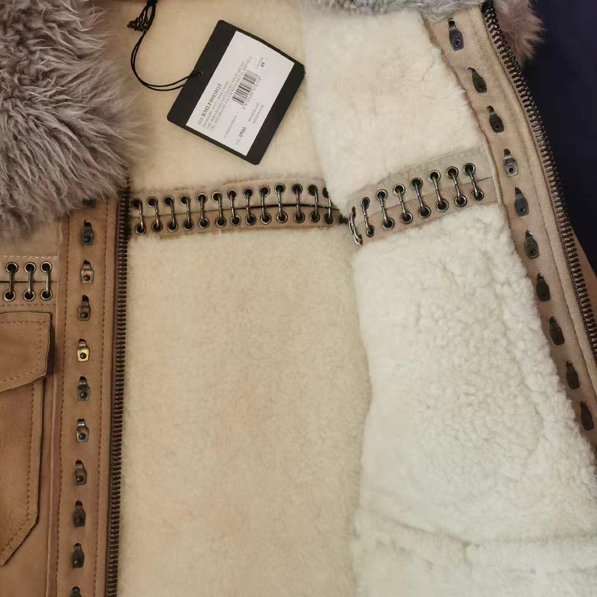 Lanvin 15FW Shearling Suede Studded Jacket