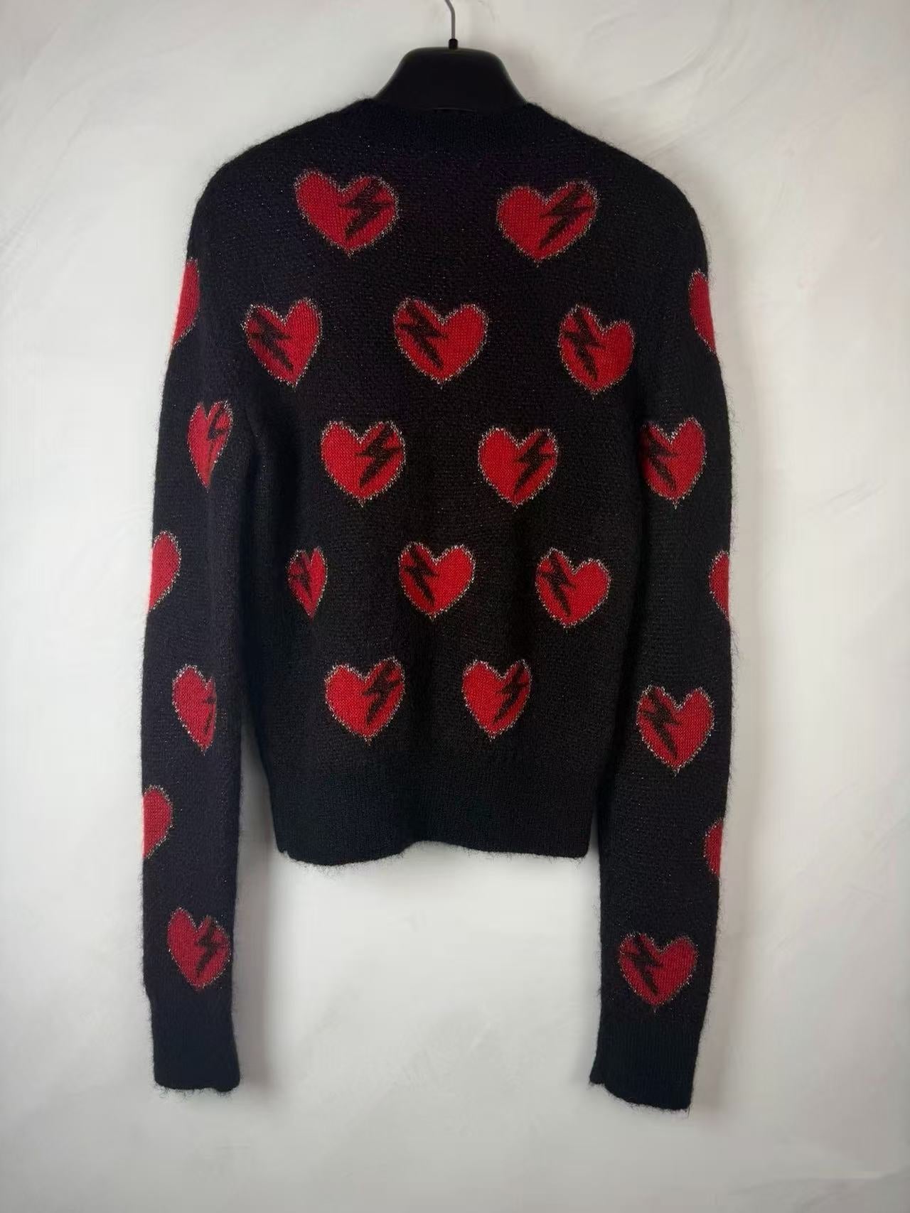 Saint Laurent 17AW Lightning Heart Mohair Sweater
