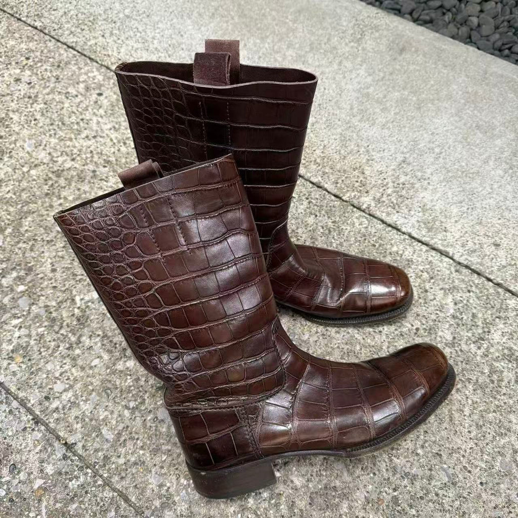 Prada 08AW Genuine Crocodile Leather Boots