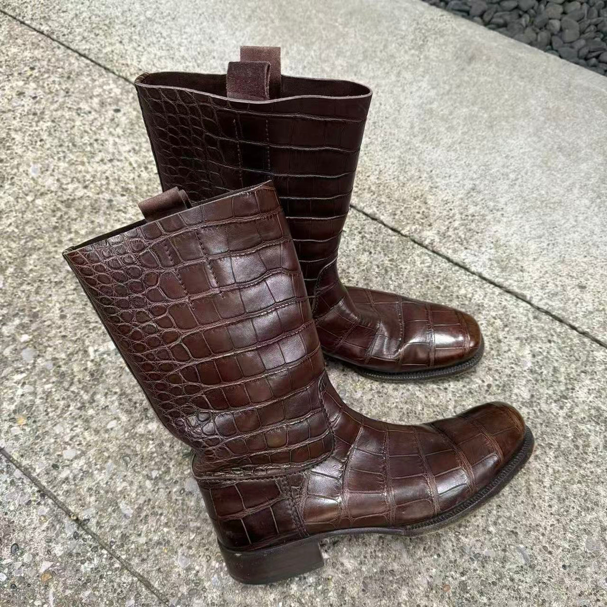 Prada 08AW Genuine Crocodile Leather Boots