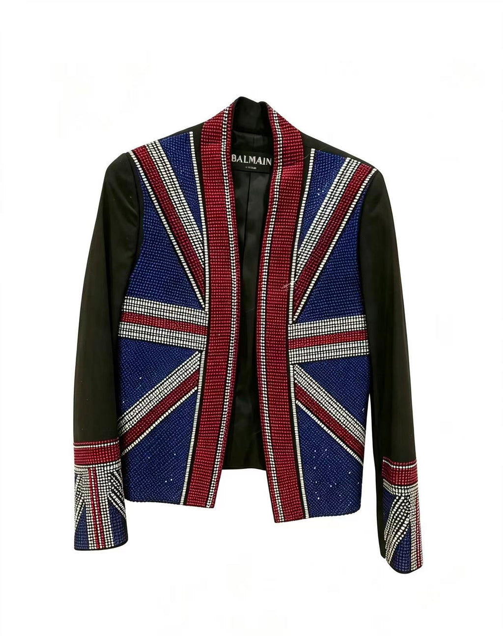 Balmain 18AW Rhinestone Union Jack Jacket