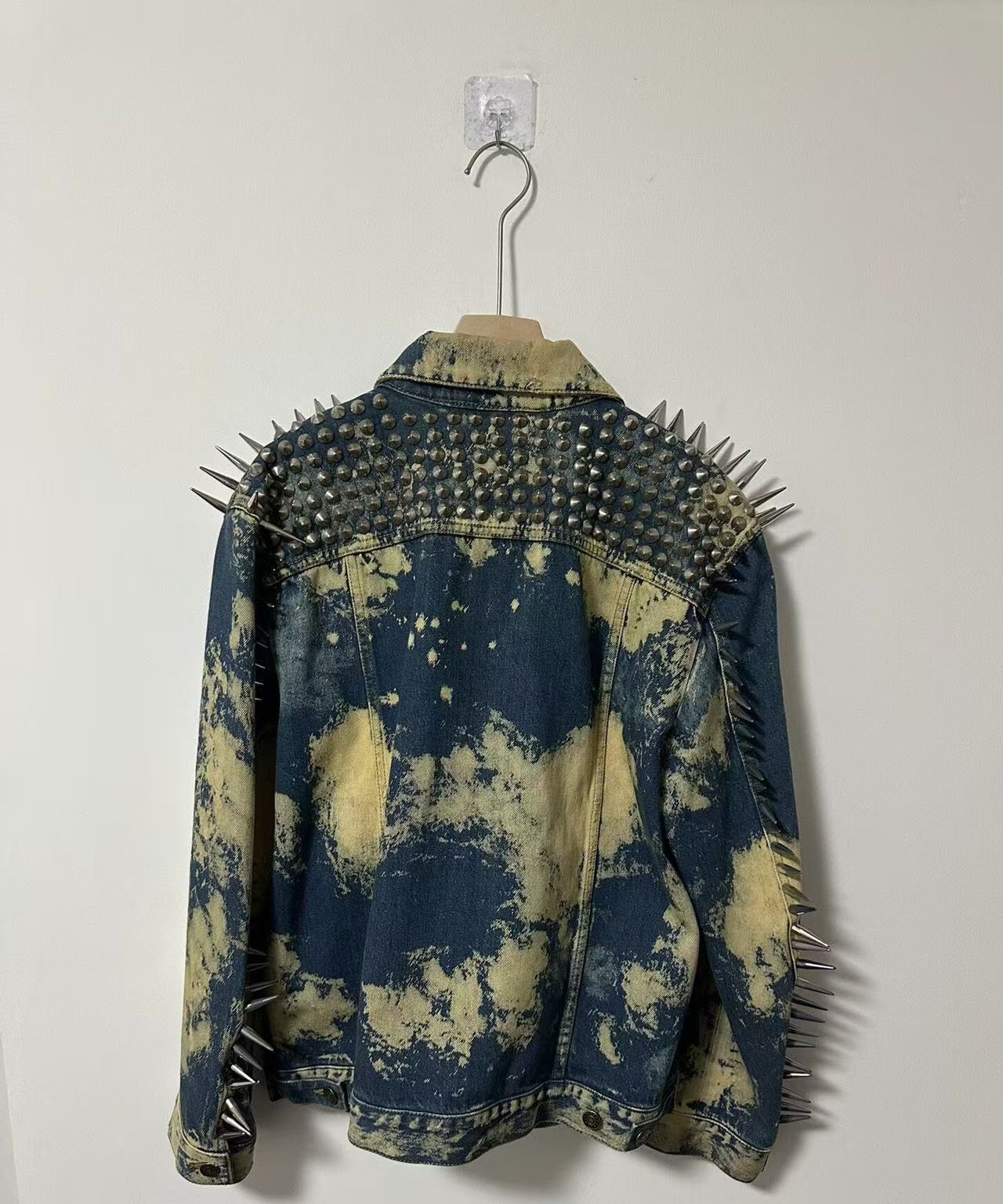 Gucci 17SS Bleached Studded Punk Denim Jacket