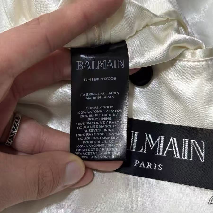 Balmain SS19 Sunset Palm Tree Satin Bomber Jacket