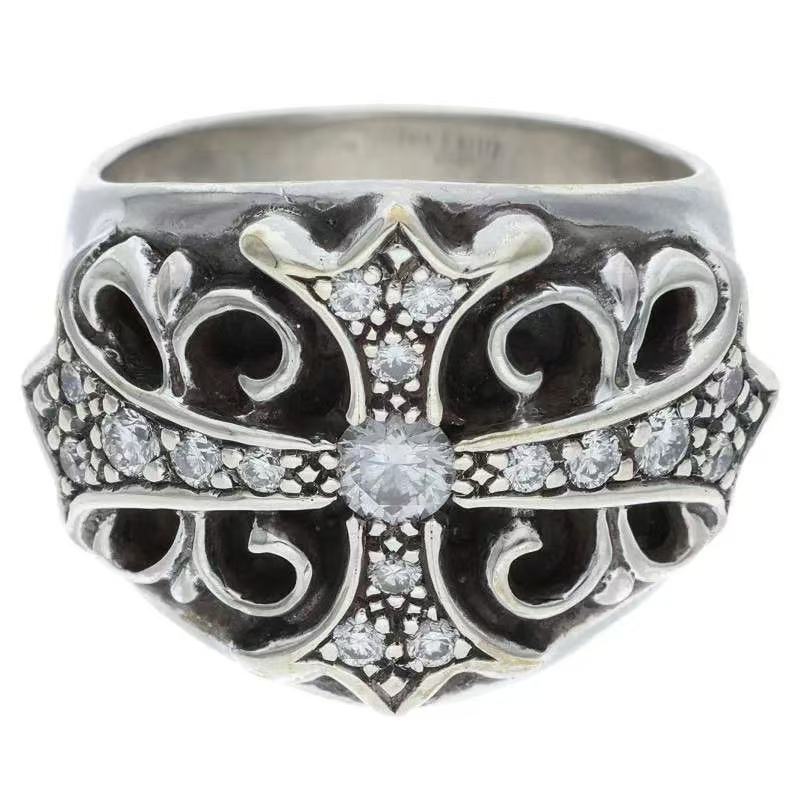 Chrome Hearts 18k Diamond Pave Kepper Ring
