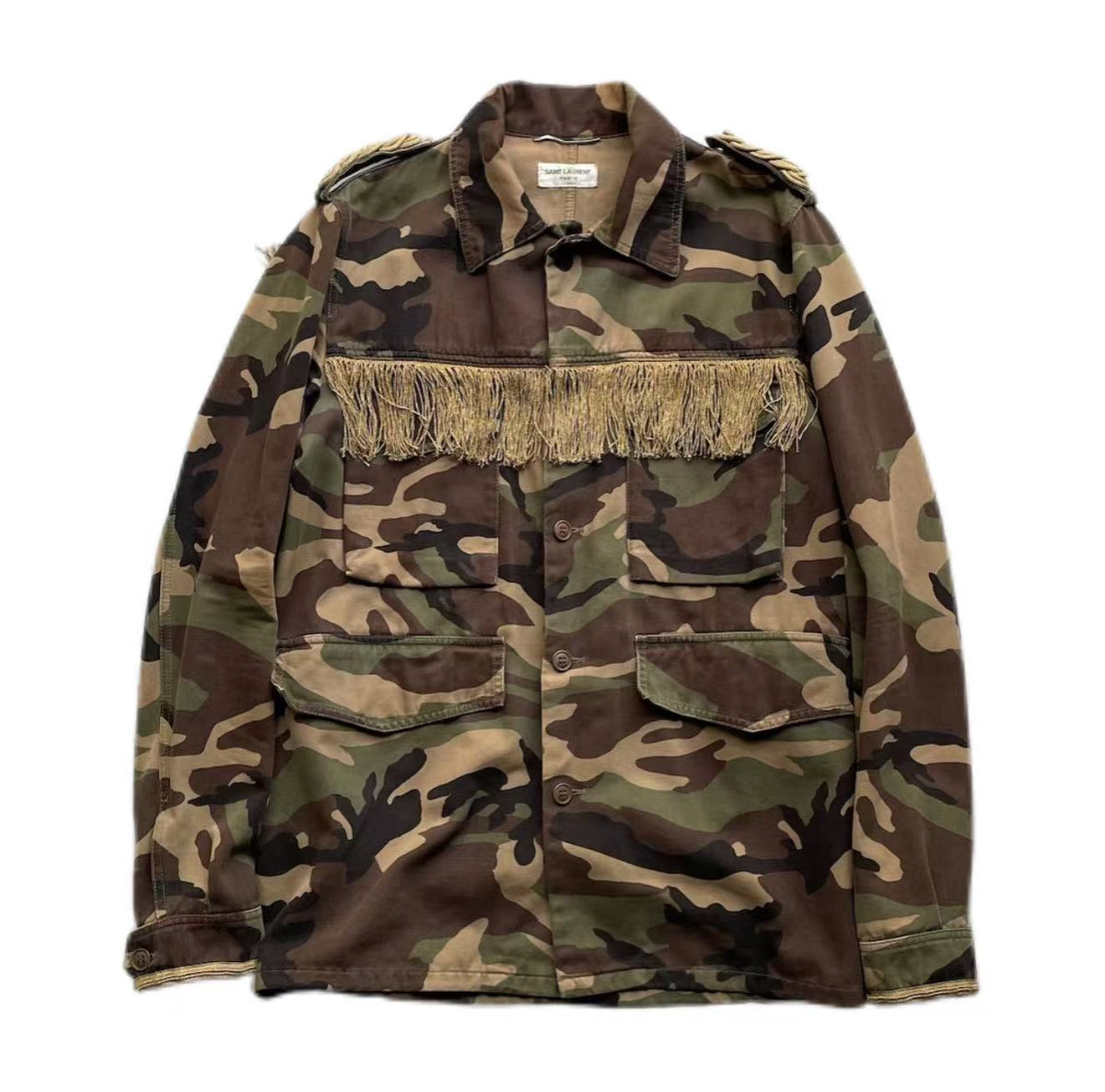 Saint Laurent 15SS Fringe Military Jacket