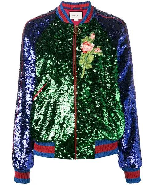 Gucci 17AW Sequin Embellished Bomber Jacket