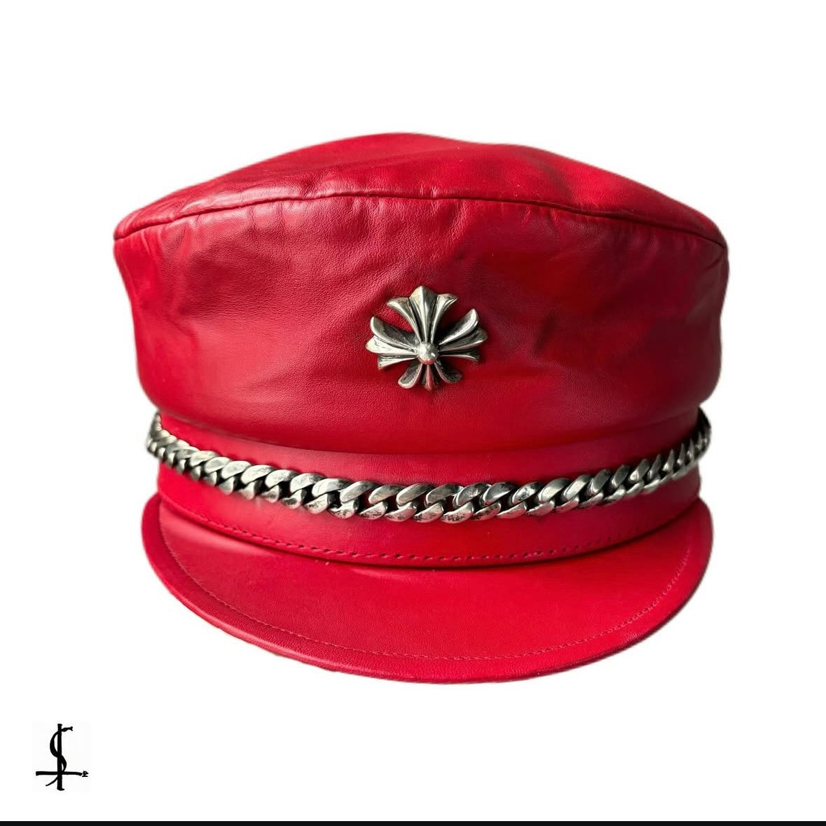 Chrome hearts military leather cap