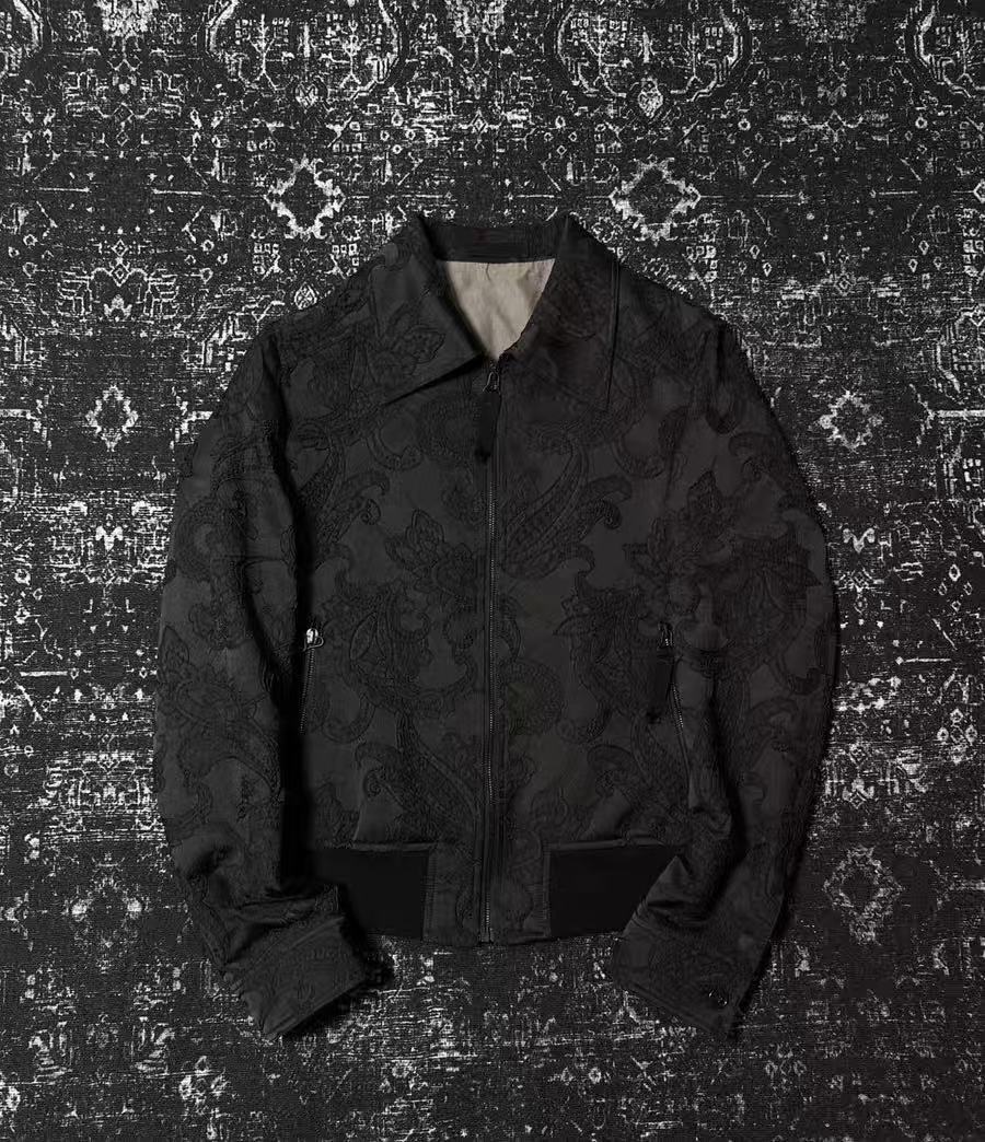 Alexander McQueen  Paisley Embroidered Bomber Flight Jacket