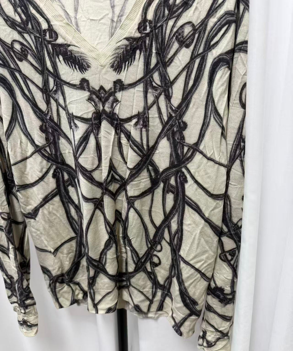 Alexander Mcqueen Thorns Pleated Vine Sweater