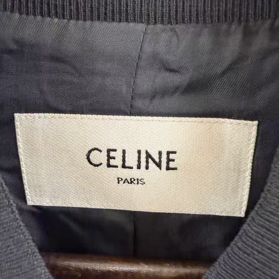 Celine 21SS Baroque Gold Chain Print Quilted Bomber Jacket