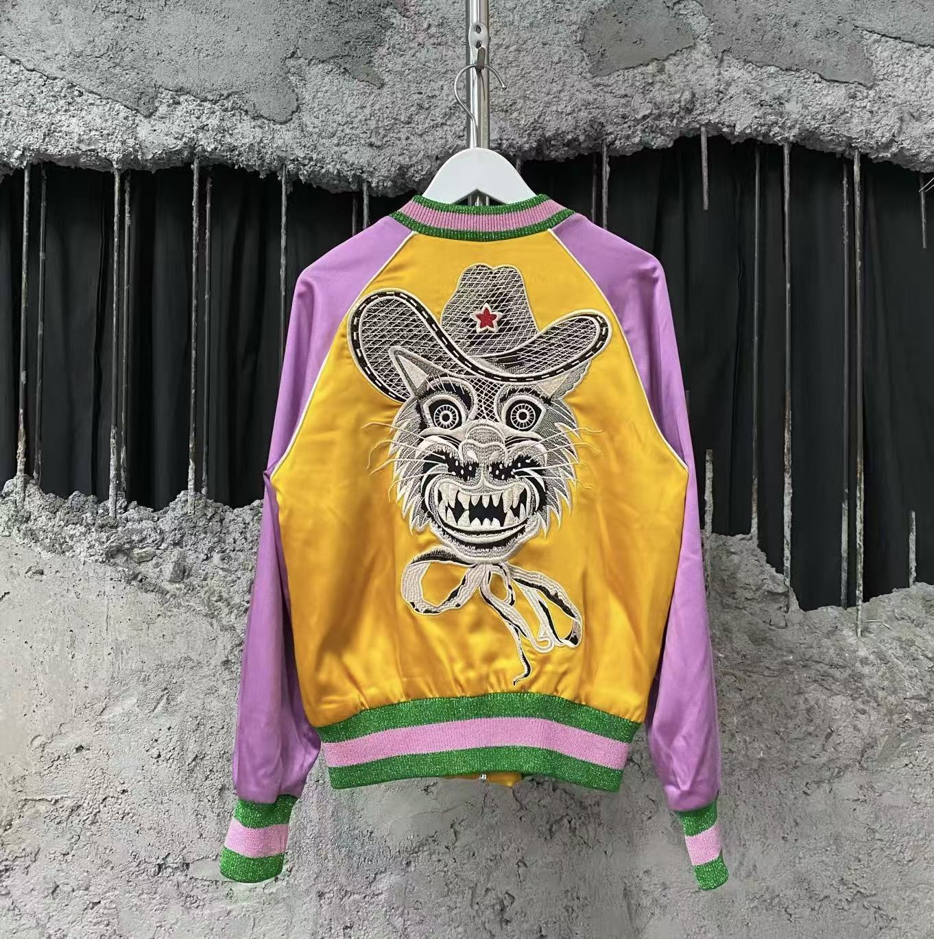 Gucci Embroidered Cat Bomber Jacket