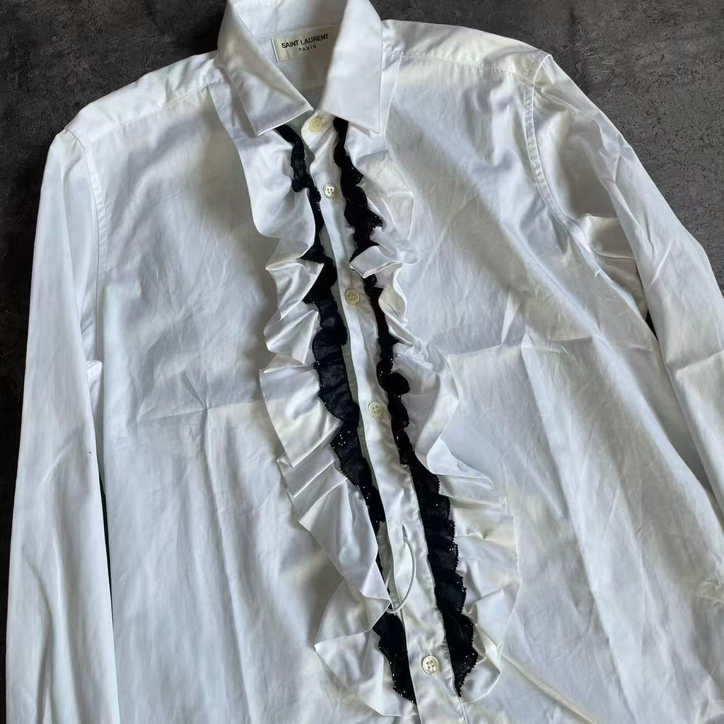 Saint Laurent 14AW Bib Ruffle Shirt Sample
