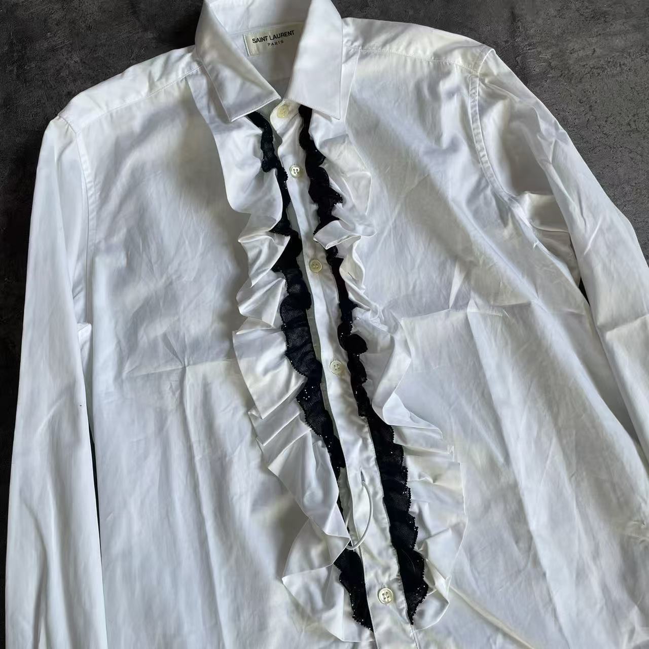 Saint Laurent 14AW Bib Ruffle Shirt Sample