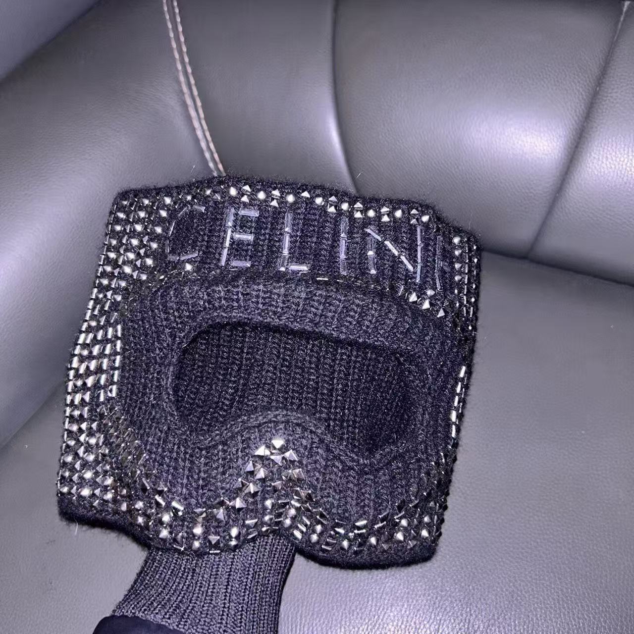 Celine 21FW Teen Knight Poem Studded Knit Ski Mask