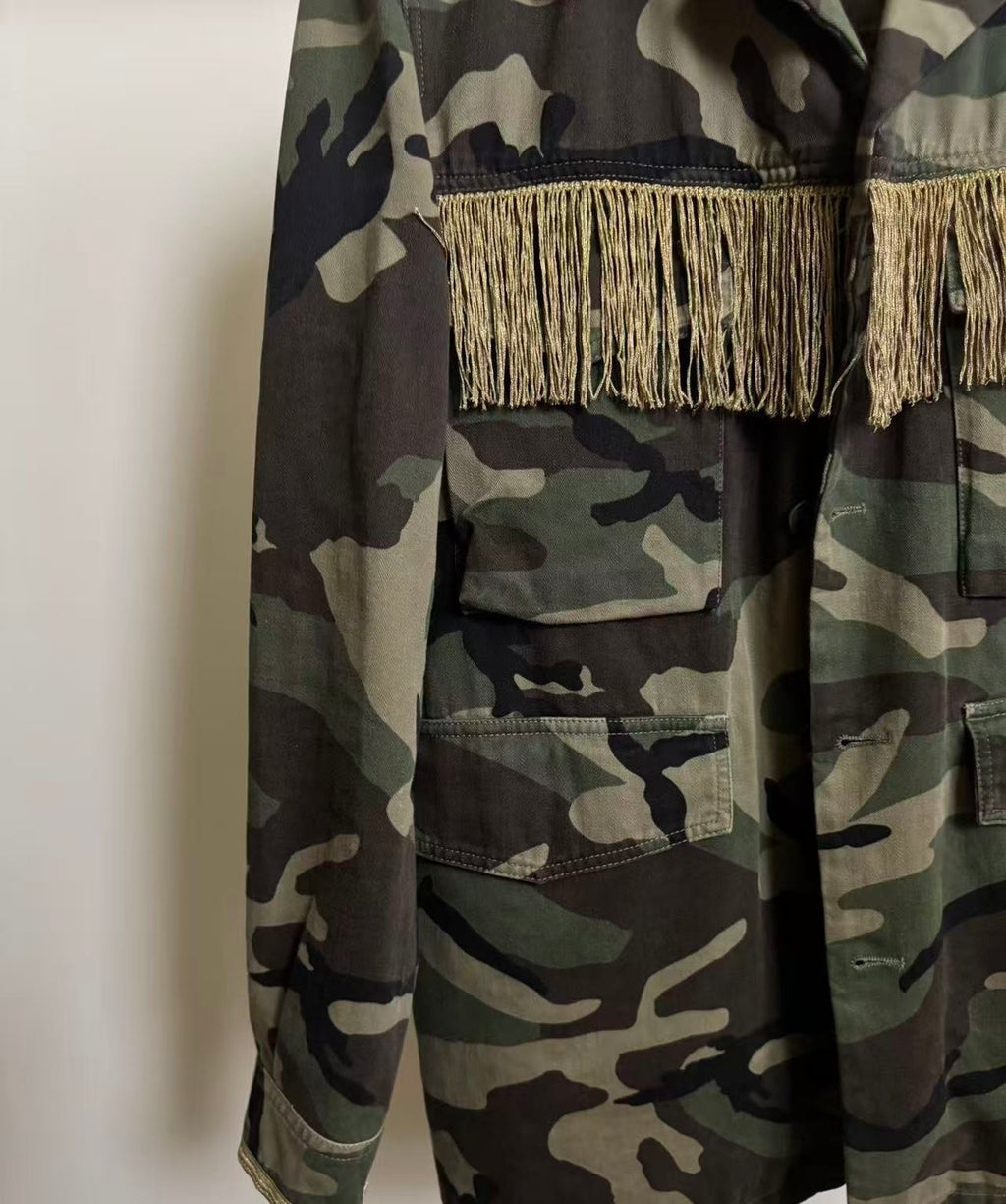 Saint Laurent 15SS Fringe Military Jacket