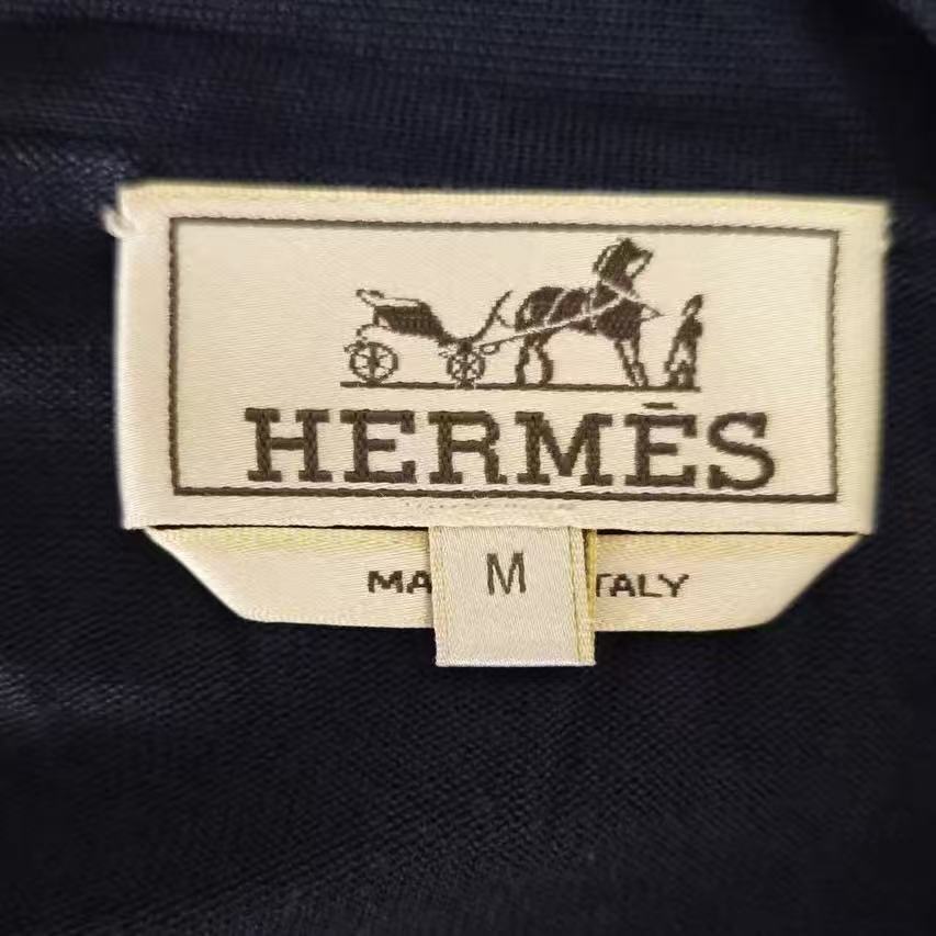 Hermes 2014AW Skeleton Rider Silk Panel Knit Cardigan