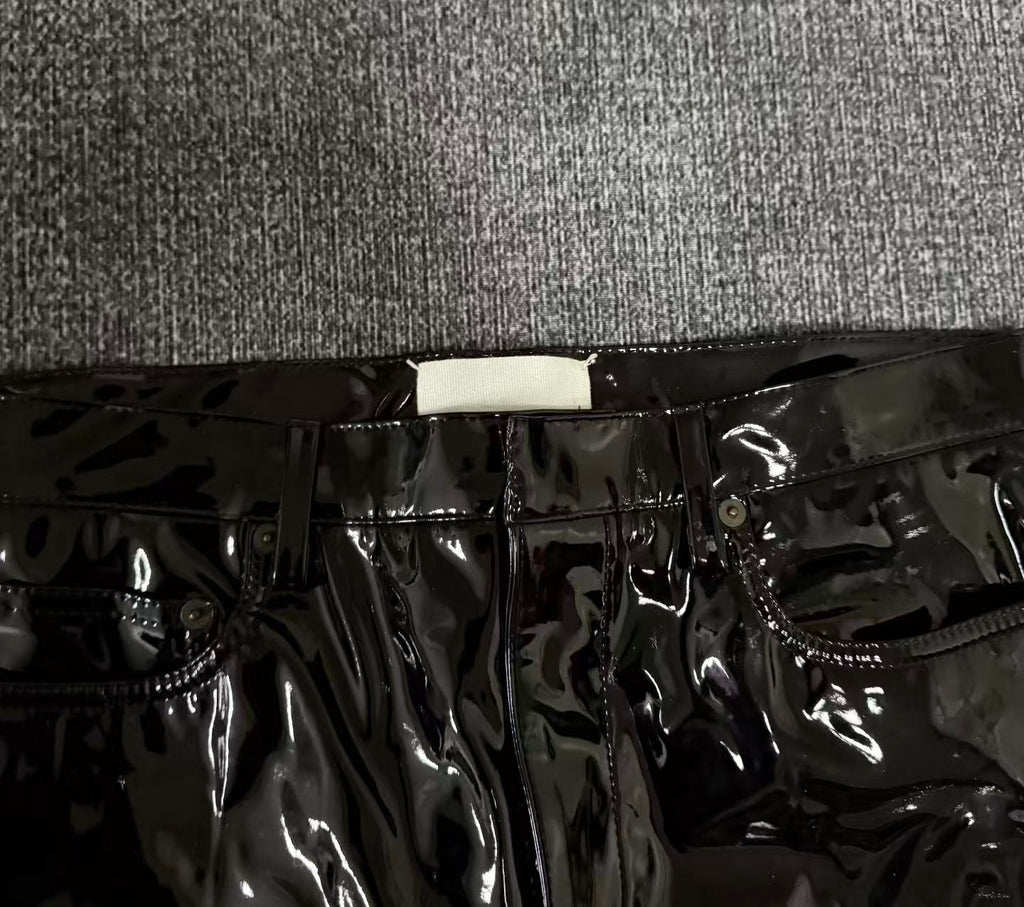 Maison Margiela Coated Shiny Black Slim Jeans