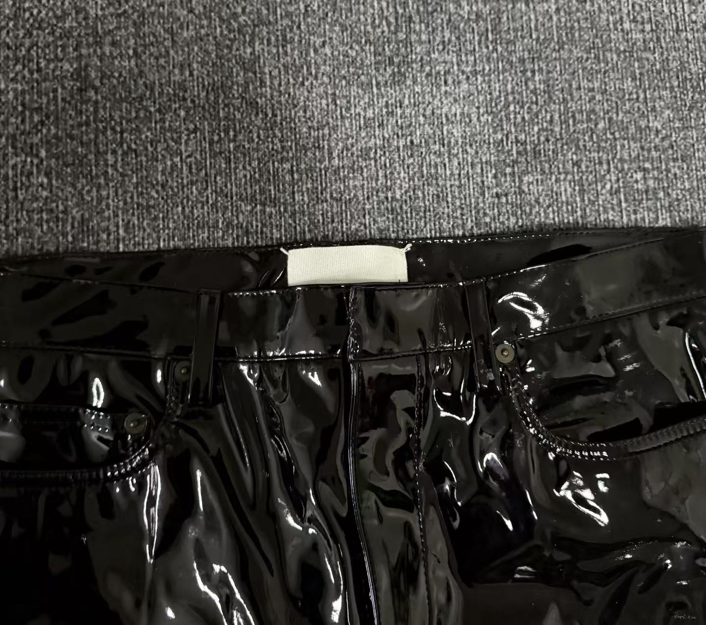 Maison Margiela Coated Shiny Black Slim Jeans