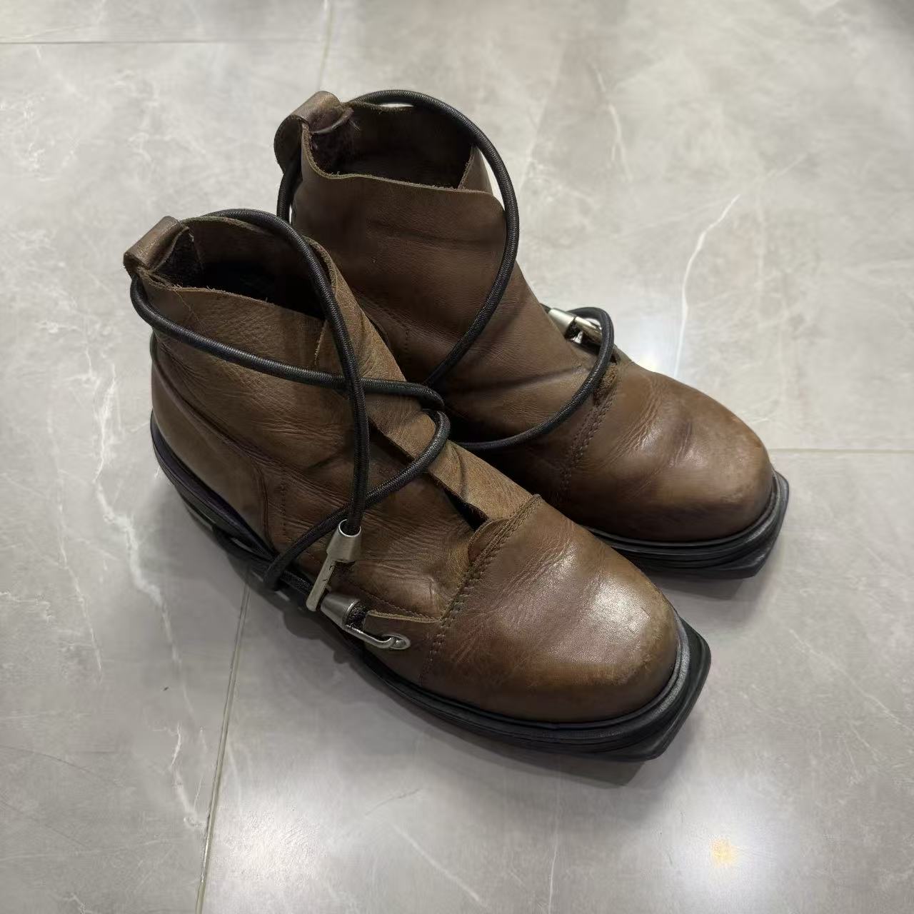Dirk Bikkembergs 96FW Bungee Cord Metal Heel Boots