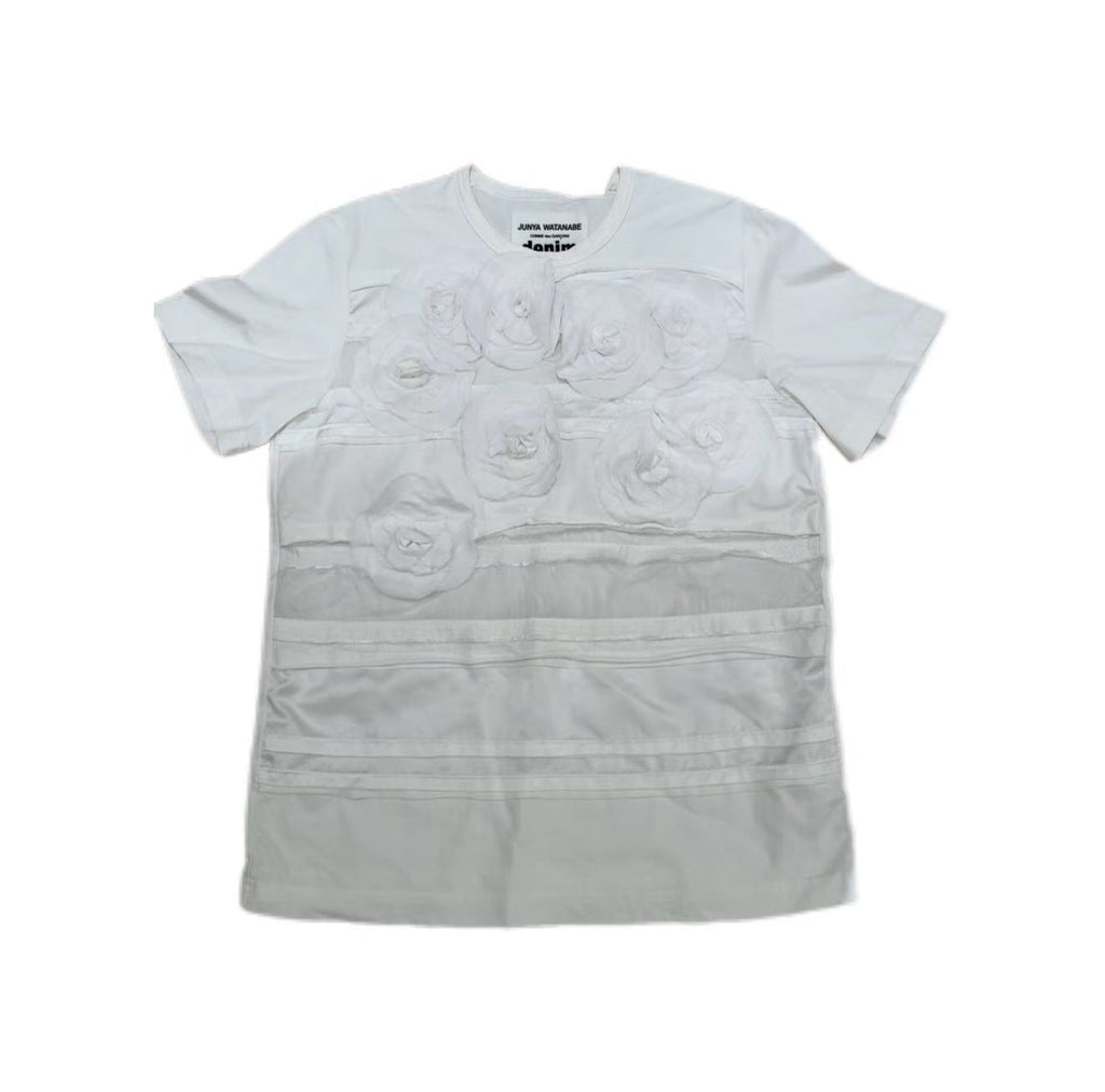 Junya Watanabe CDG 3D Appliqué Floral Short Sleeve T-shirt