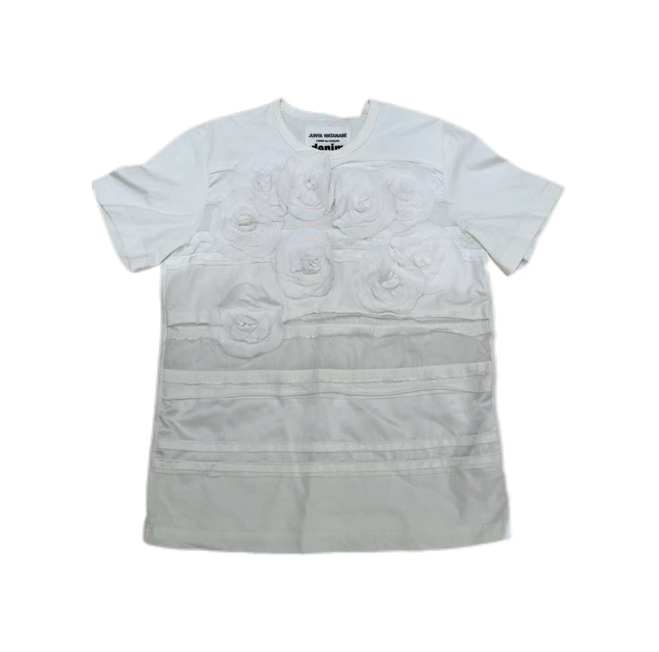 Junya Watanabe CDG 3D Appliqué Floral Short Sleeve T-shirt