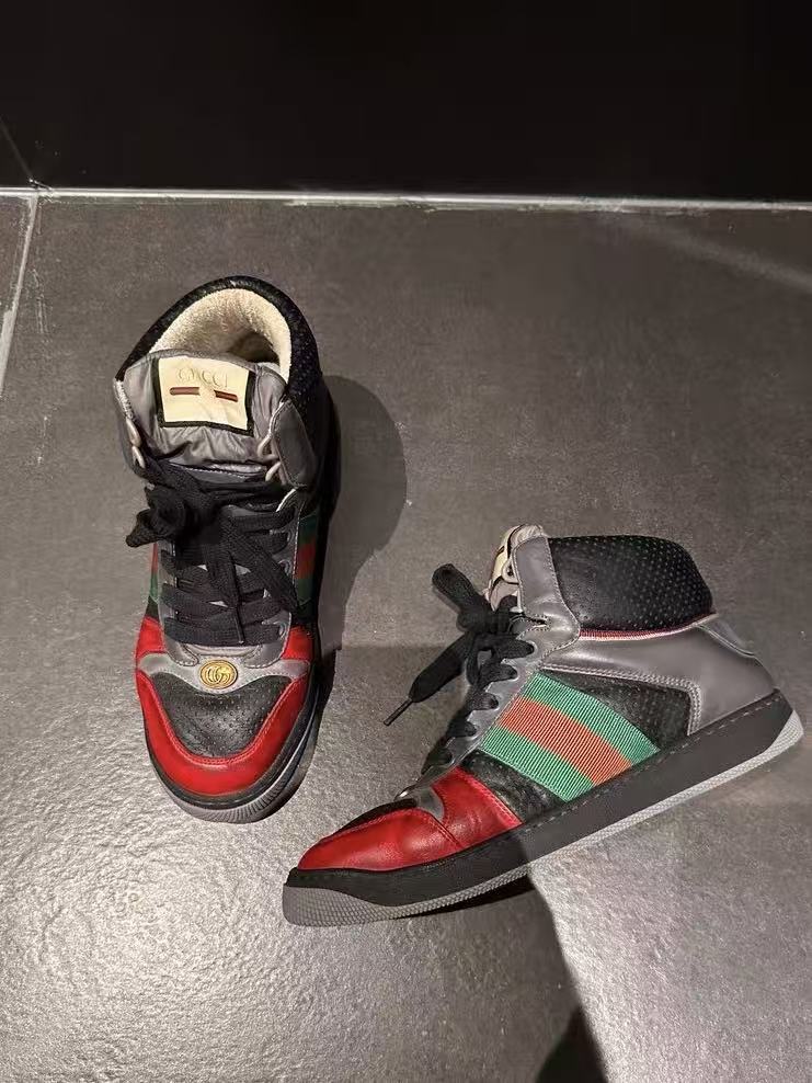 Gucci Screener Leather High-Top Sneakers