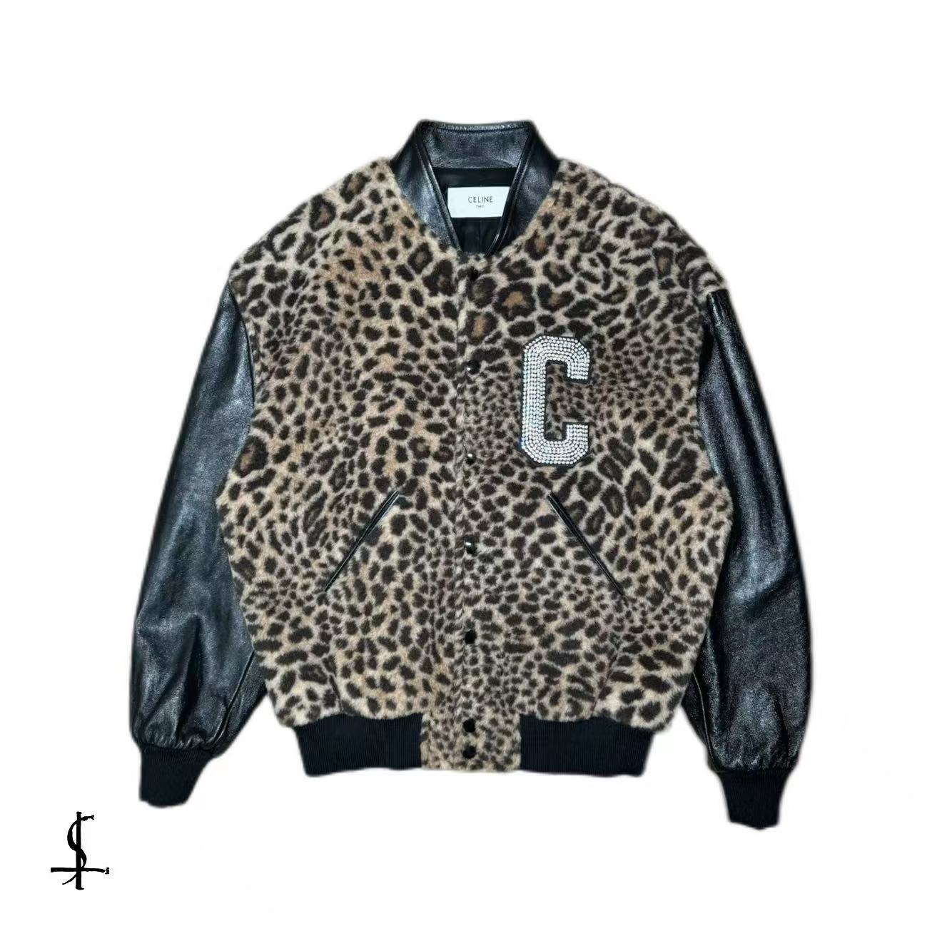 Celine 22aw Leopard Varsity Jacket