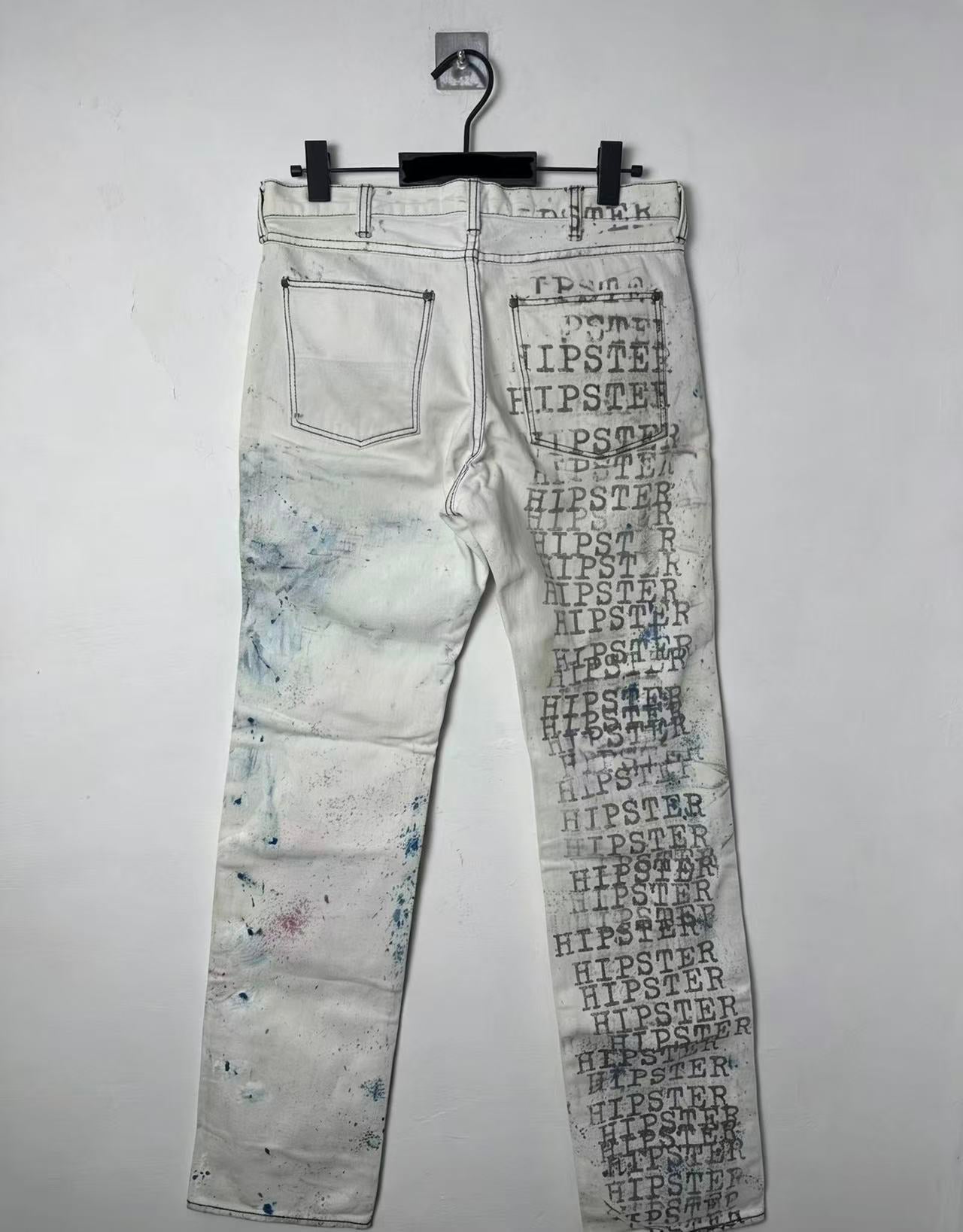 Number Nine 02SS Blue Lacquer Printed Denim Jeans