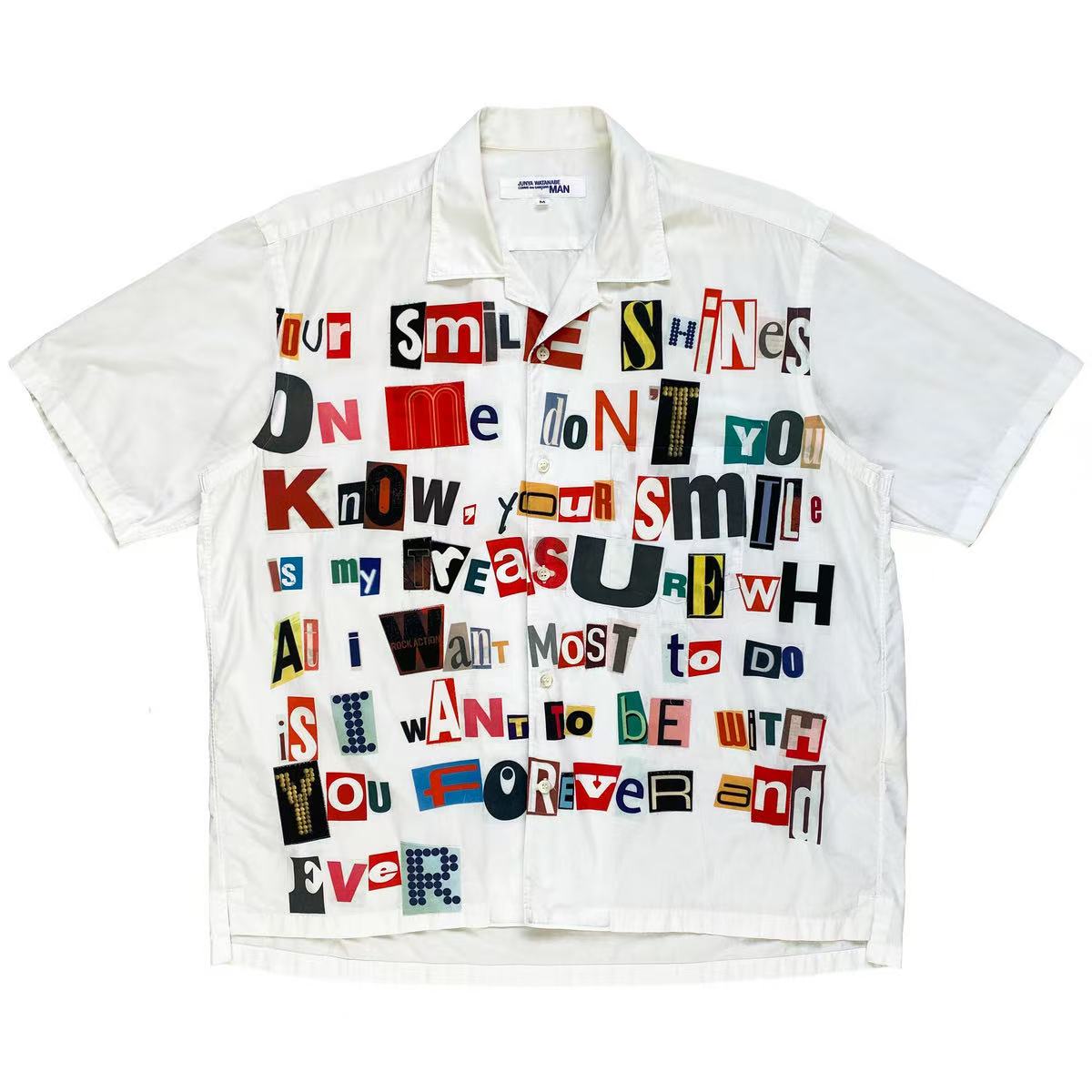 Junya Watanabe 02SS Ransom Note Poem Shirt