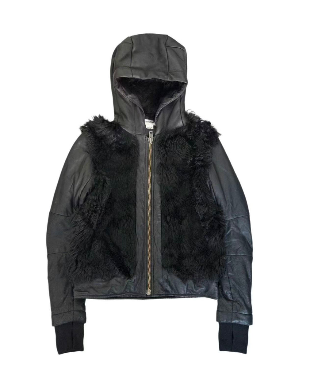 Helmut Lang 11AW Paneled Fur Leather Jacket