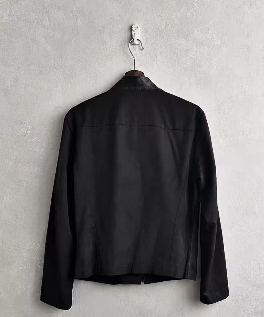 Dirk Bikkembergs Dual Fabric Moto Leather Jacket
